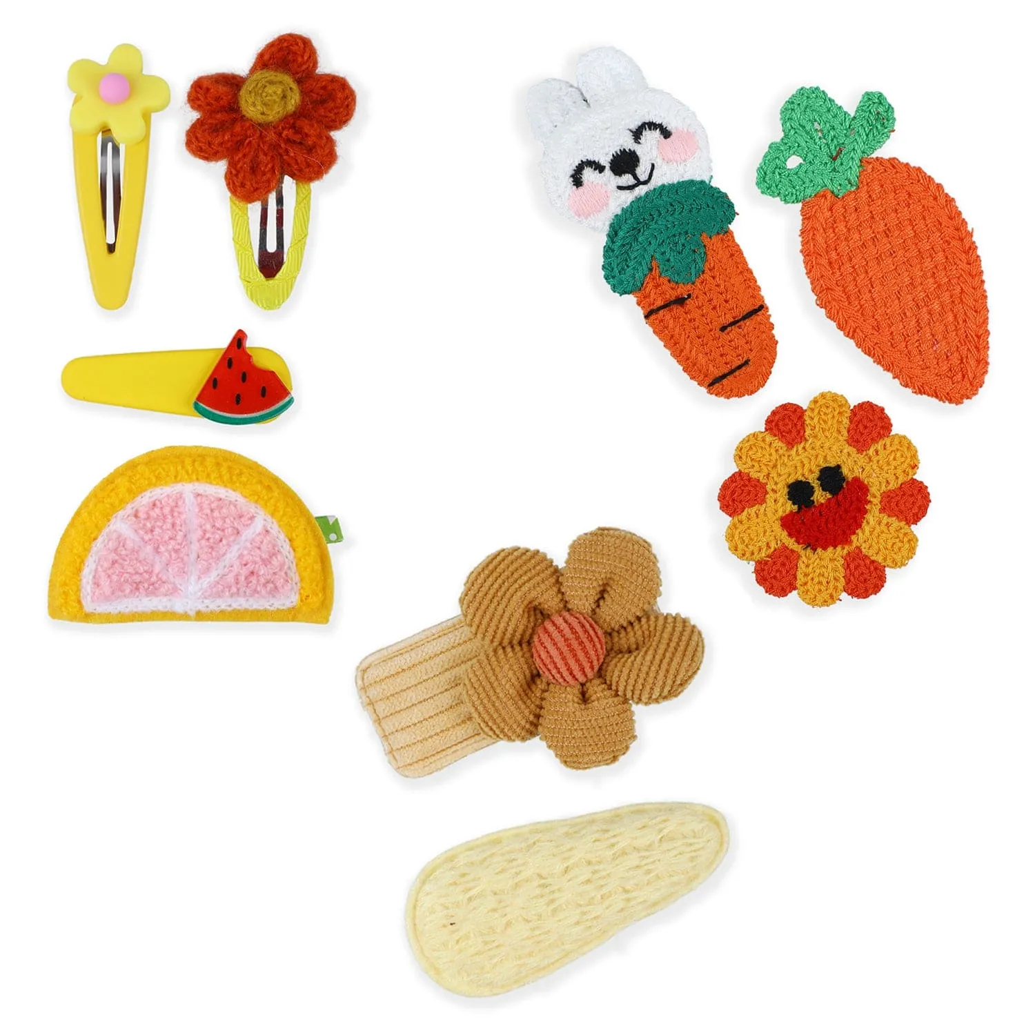 Hermione Fruity Hair Clips Set 9 Pcs - Orange, Yellow