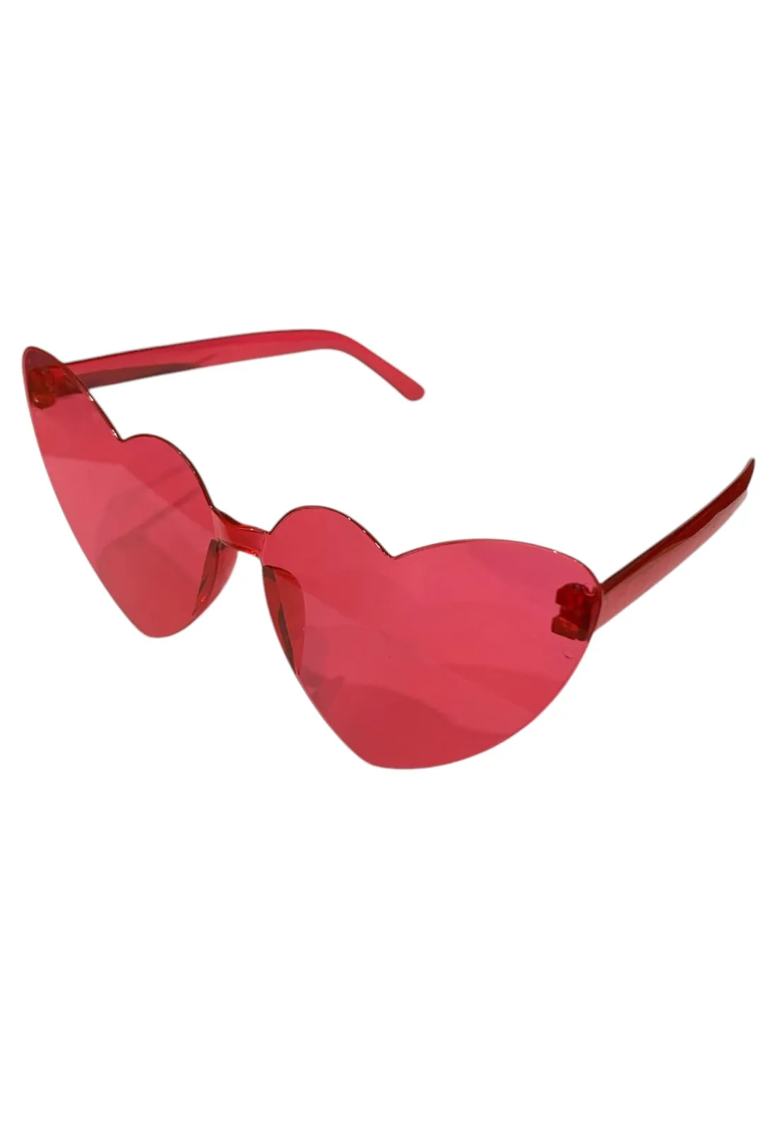 Hot Pink Retro Rimless Heart Glasses