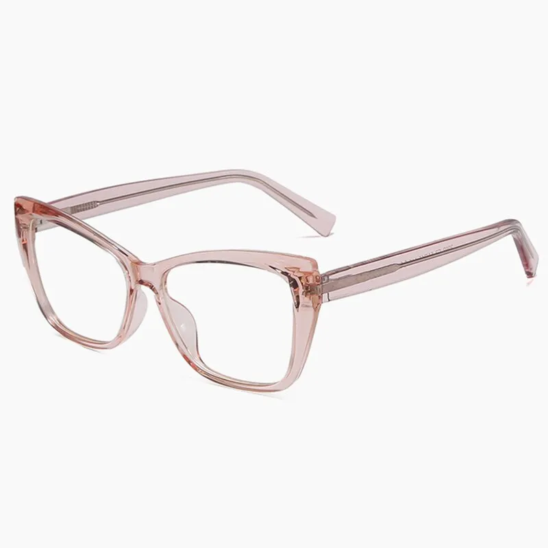 Hotony Women's Full Rim Square Cat Eye Acetate Eyeglasses 2002