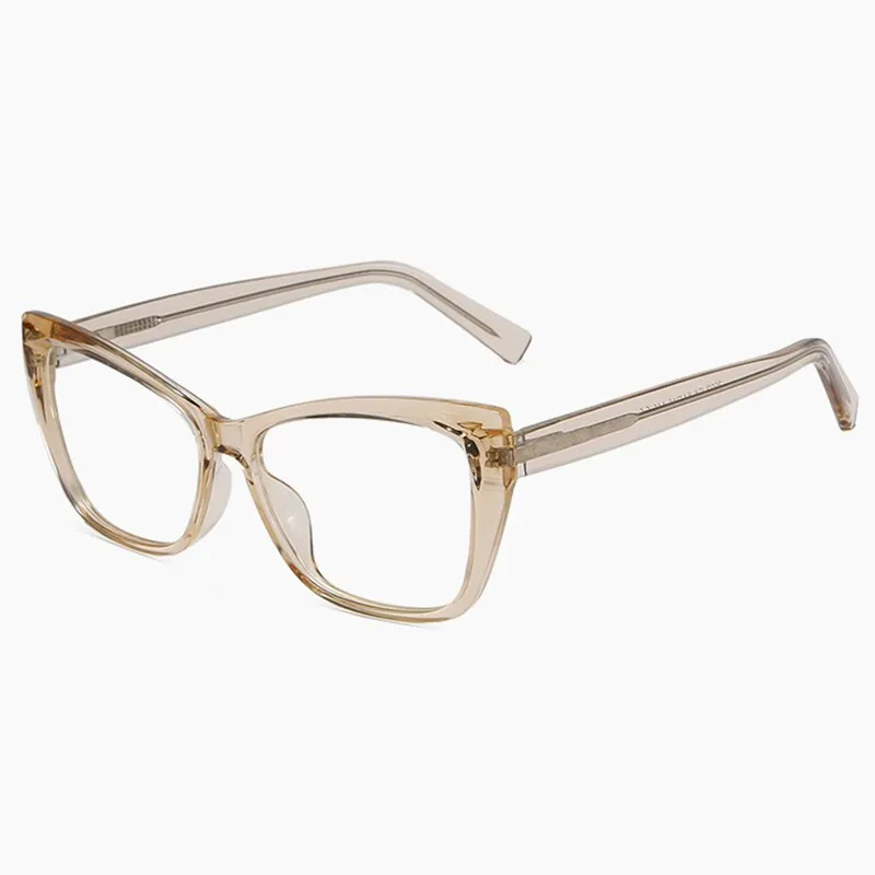 Hotony Women's Full Rim Square Cat Eye Acetate Eyeglasses 2002