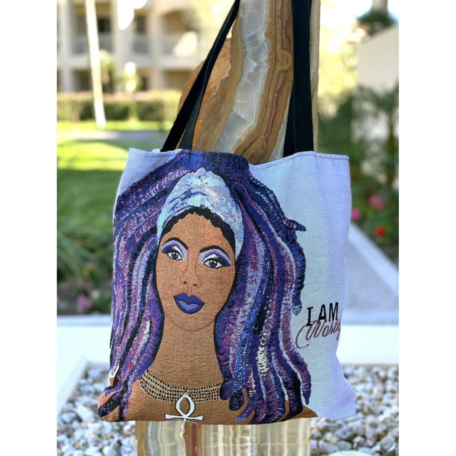 I Am Worthy Woven Tote Bag