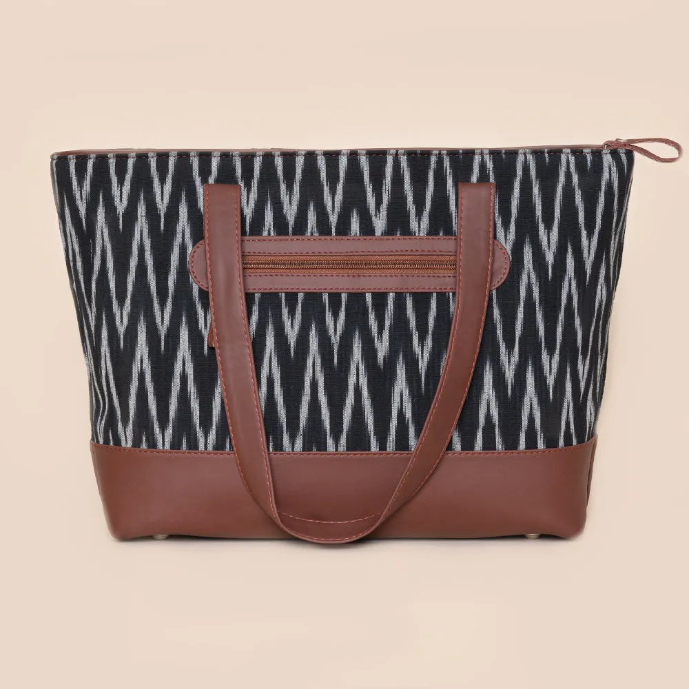 Ikat Wave Shoulder Tote Bag