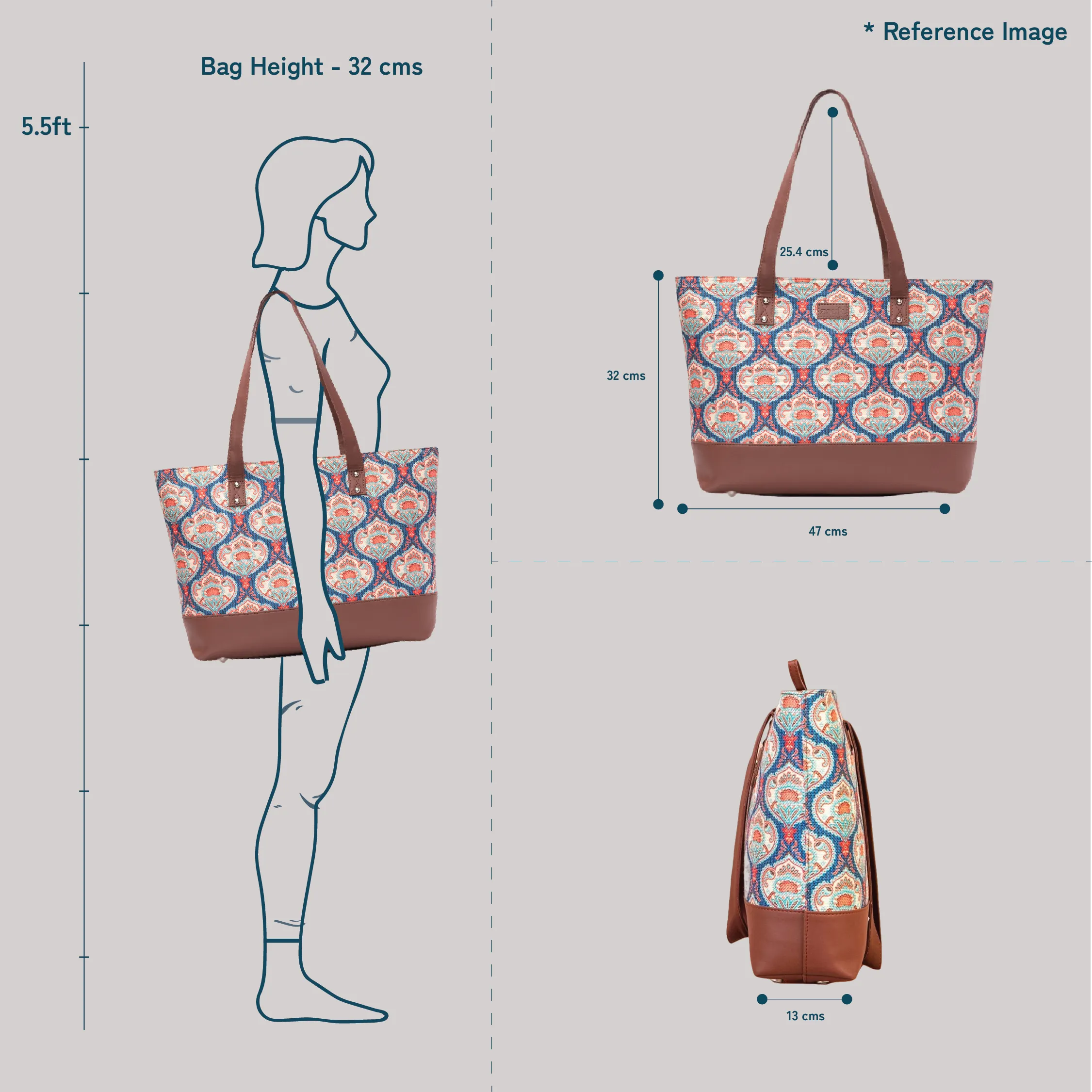 Ikat Wave Shoulder Tote Bag