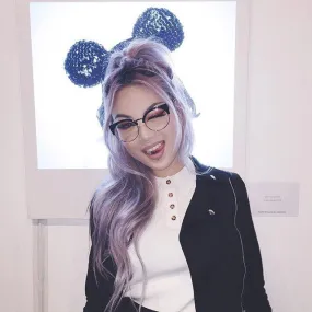 Indie Hipster Round Cat Eye Clear Lens Half Frame Glasses