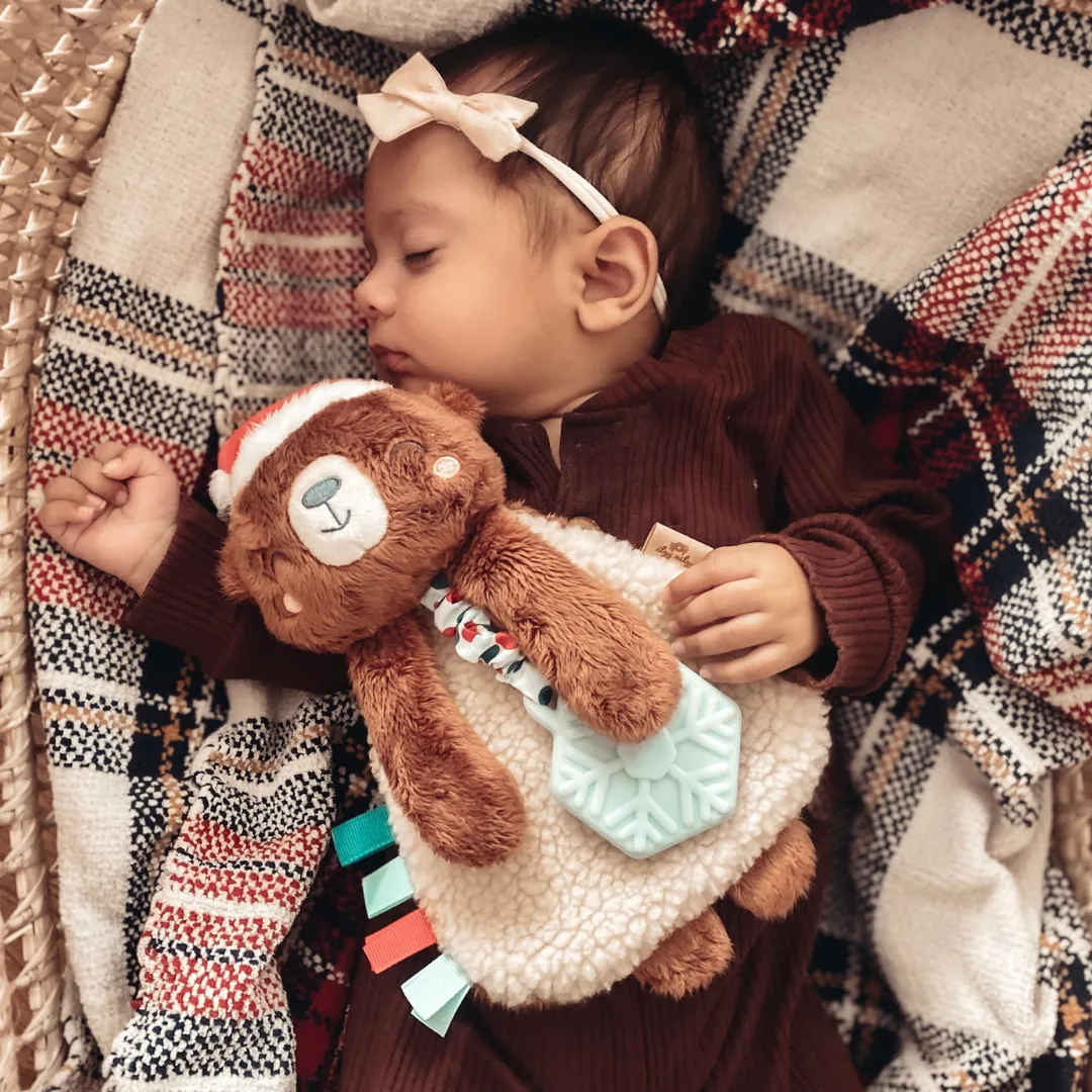 Itzy Lovey Holiday Bear Plush   Teether Toy