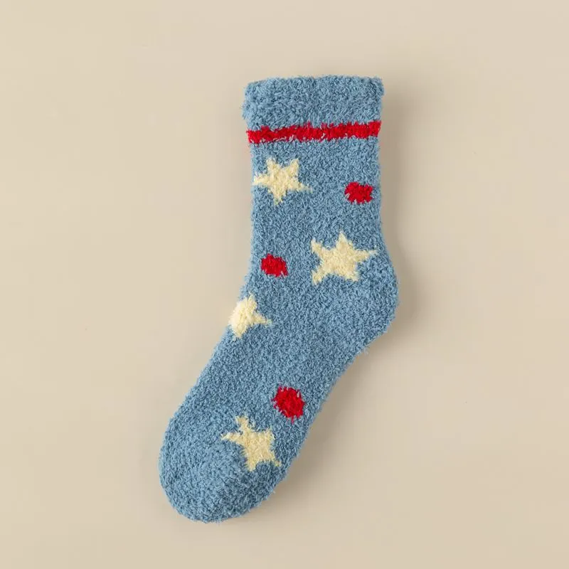 Kawaii Socks Coral Fleece Women's Winter Floor-Length Socks Cozy Cute and Bestselling for the Winter