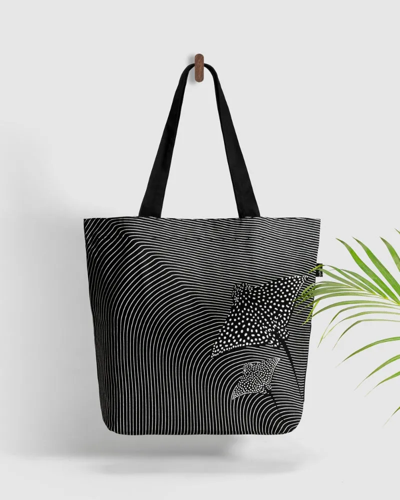 Large Zipper Tote Bag (Pack of 5) - Mesmerizing Stingray