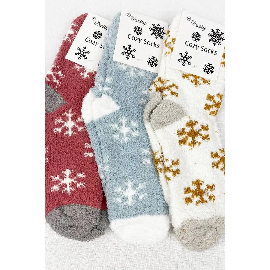 Love & repeat Soft Textured SnowFlake Cozy Socks