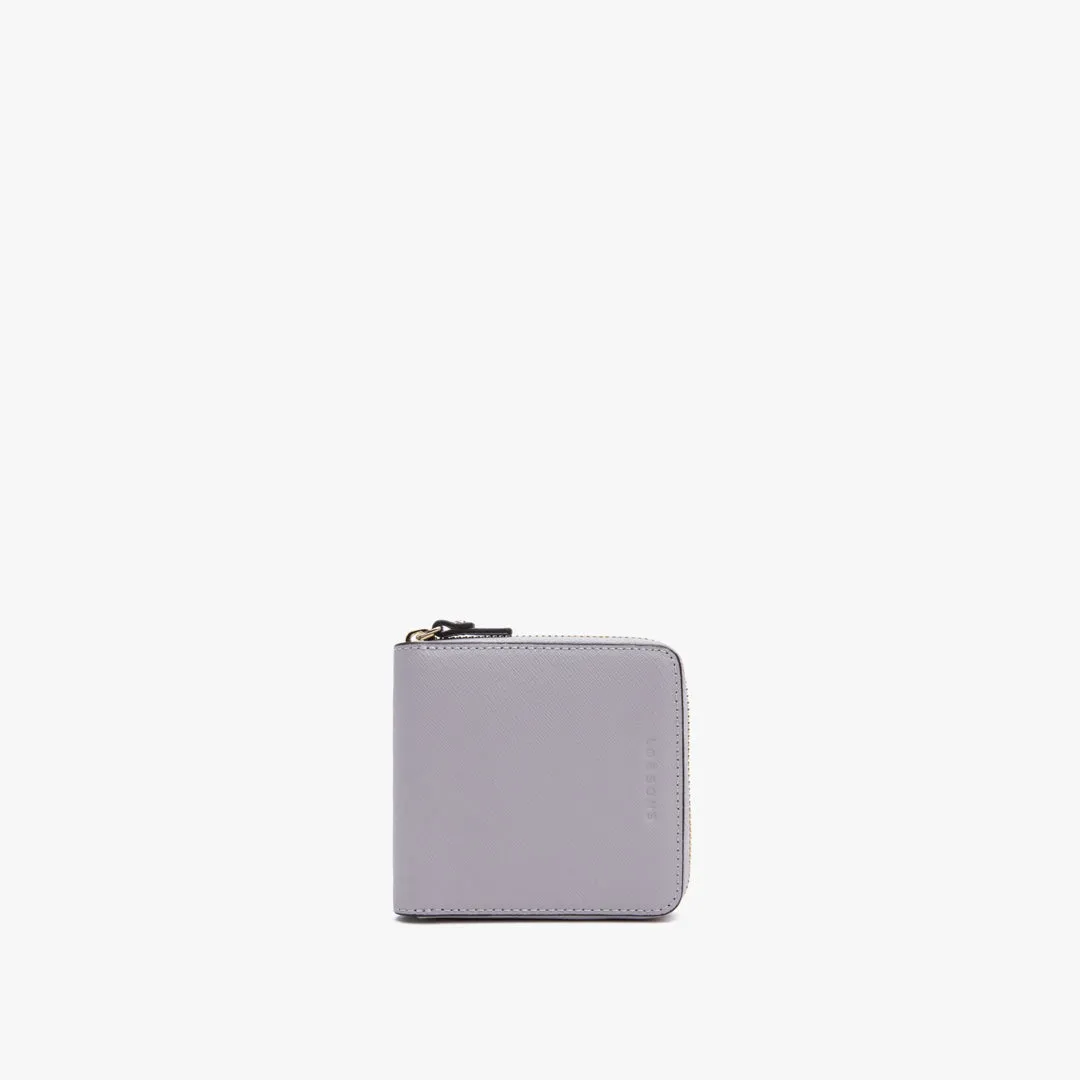 Mallorca Small Wallet - Saffiano Leather - Light Grey / Gold / Grey