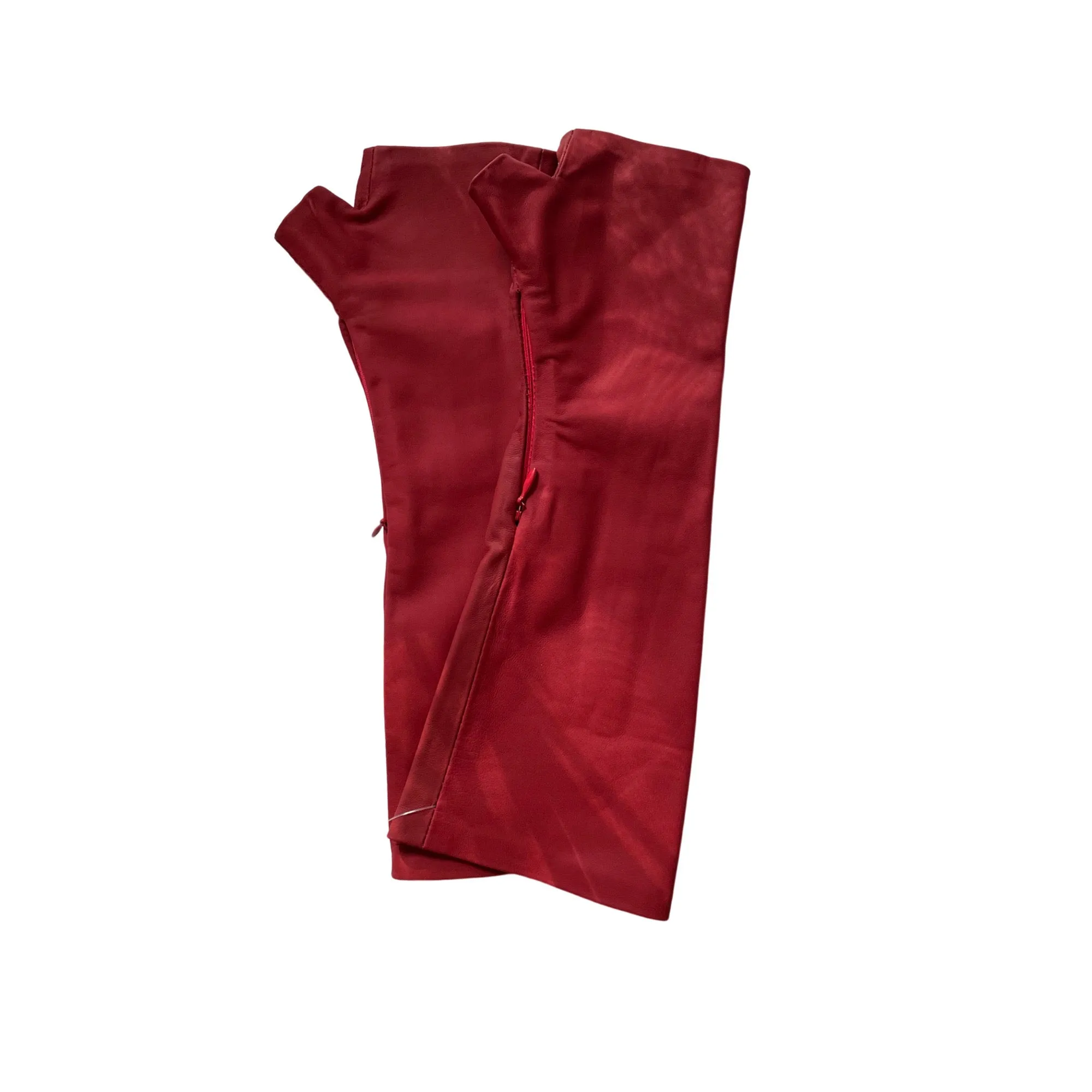 Matte Red Long Gloves - Bold, Fashion-Forward Elegance
