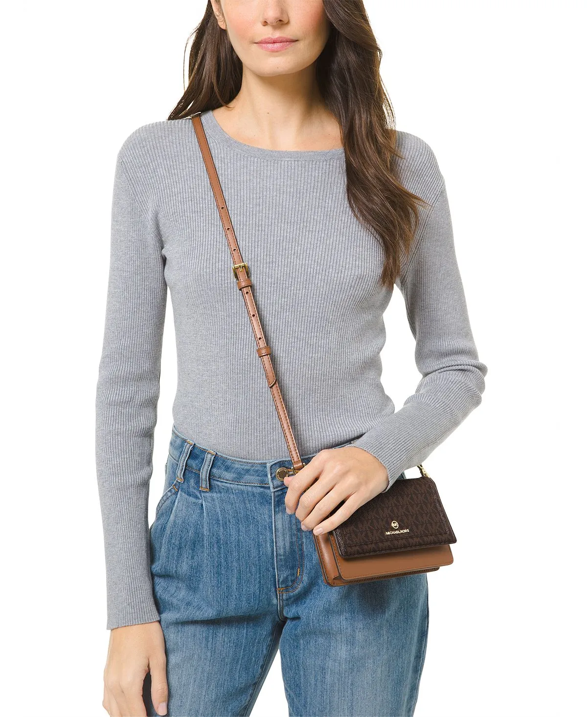 Michael Kors signature jet set crossbody phone pendant, multi