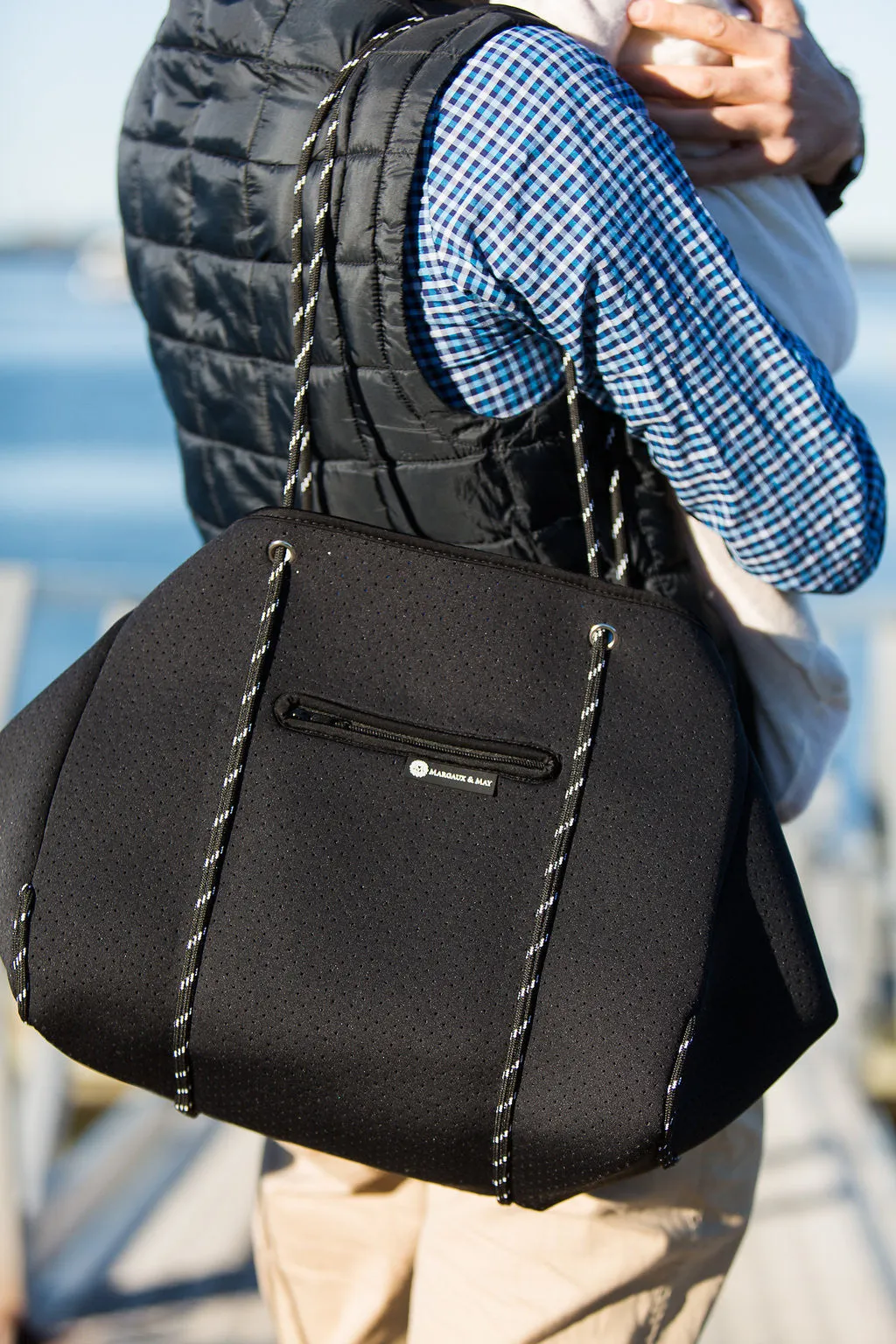 Minimalist Neoprene Tote Bag - Black