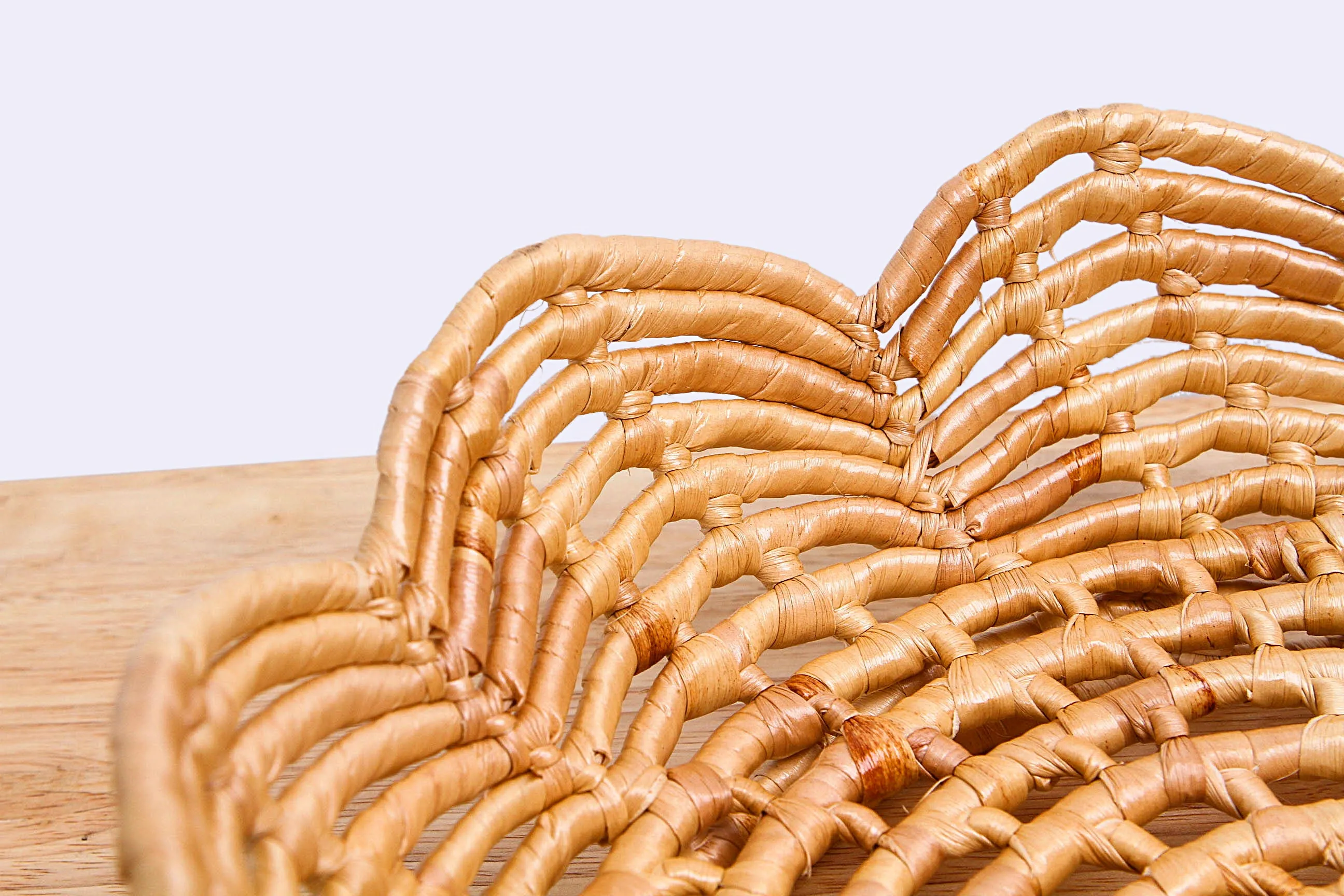 Natural straw wicker basket
