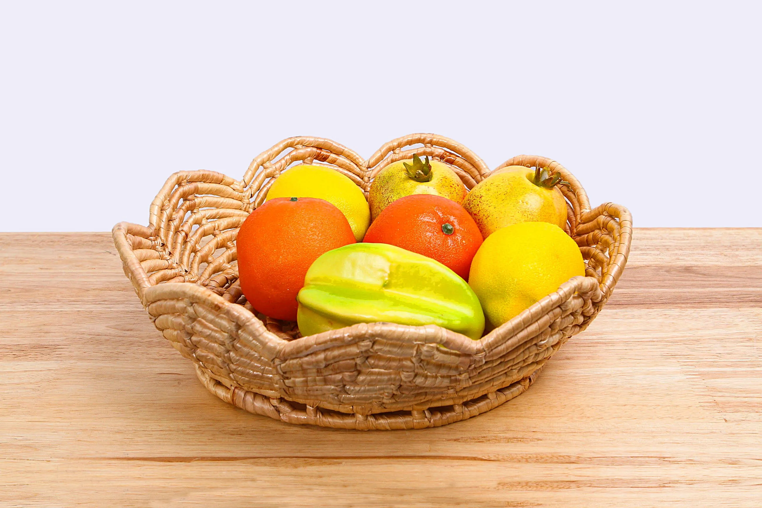Natural straw wicker basket