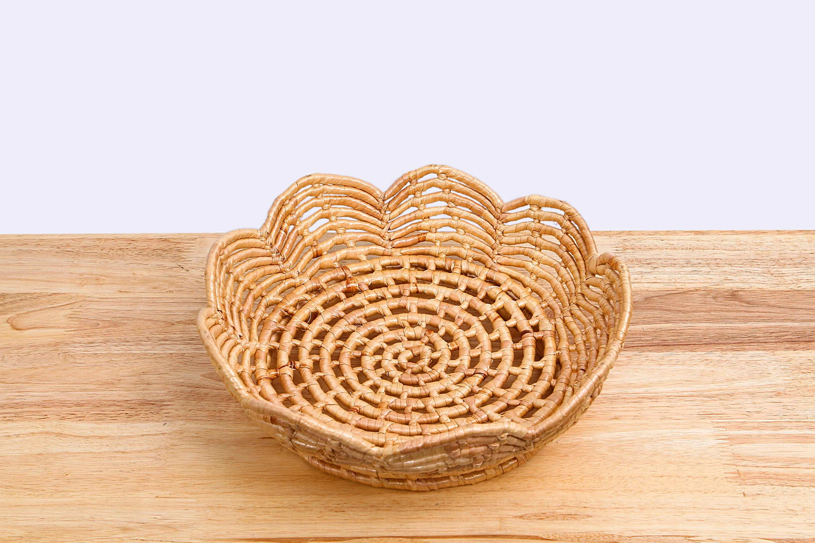 Natural straw wicker basket