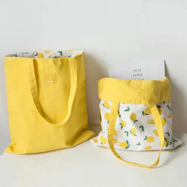 New Millet Wheat Fabric Double-sided Dual-use Shoulder Bags Cotton Linen