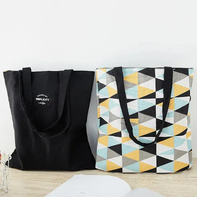 New Millet Wheat Fabric Double-sided Dual-use Shoulder Bags Cotton Linen