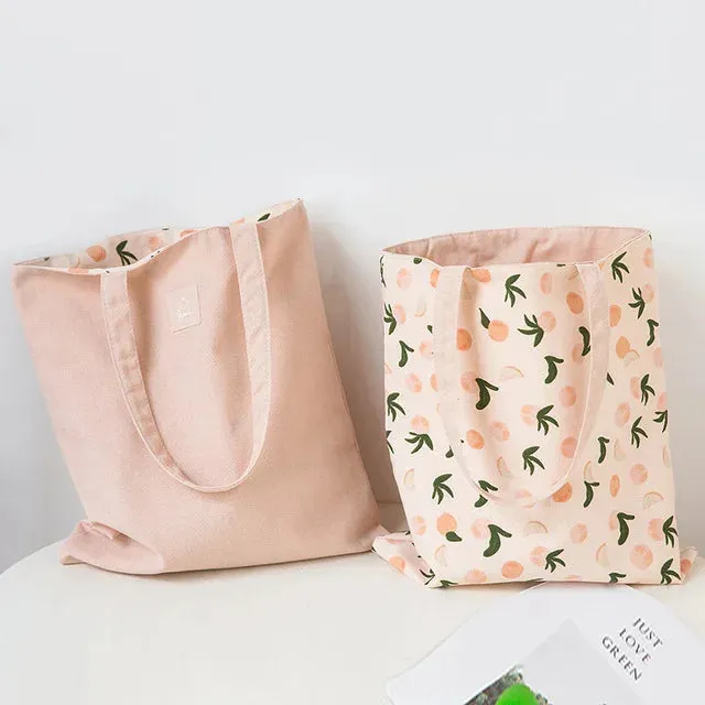 New Millet Wheat Fabric Double-sided Dual-use Shoulder Bags Cotton Linen