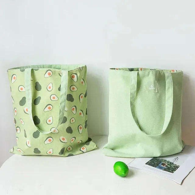 New Millet Wheat Fabric Double-sided Dual-use Shoulder Bags Cotton Linen