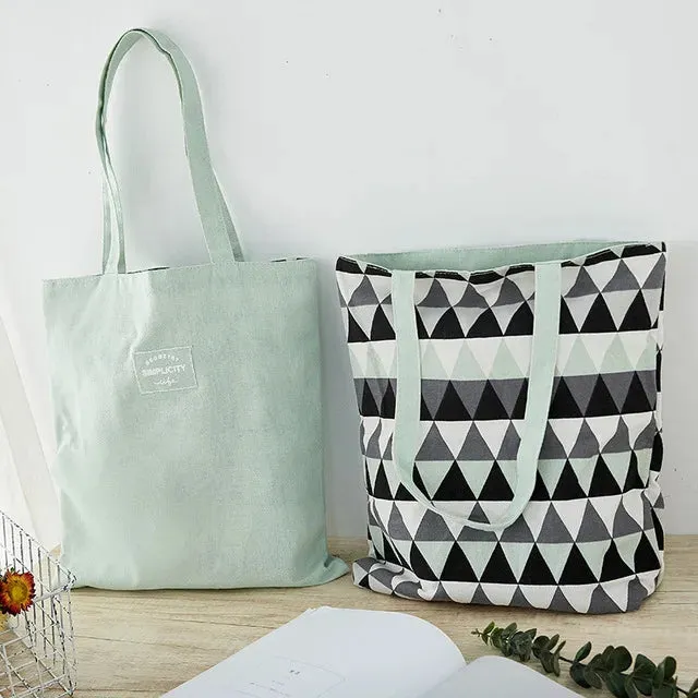 New Millet Wheat Fabric Double-sided Dual-use Shoulder Bags Cotton Linen