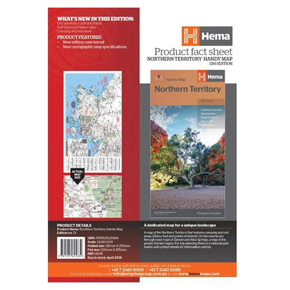 Northern Territory Handy Map | Hema Maps