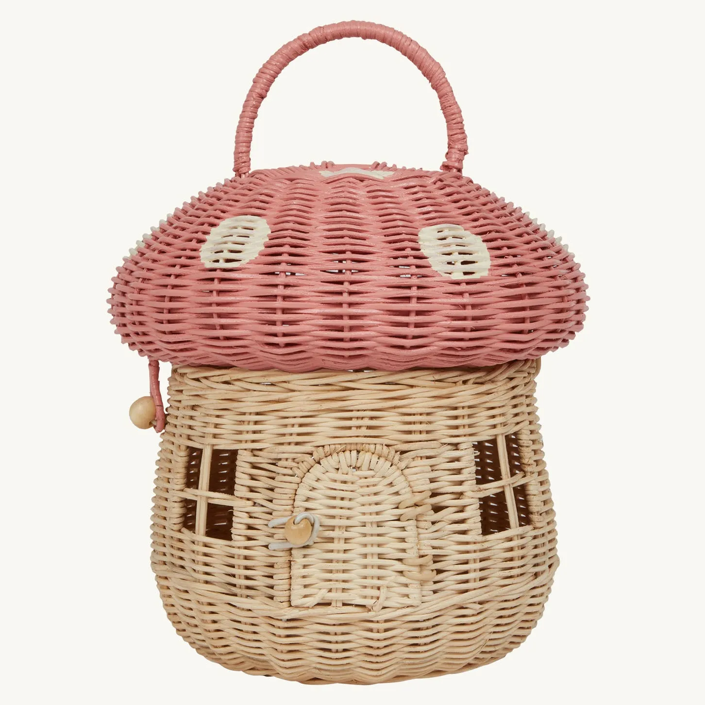 Olli Ella Mushroom Basket - Pink Musk