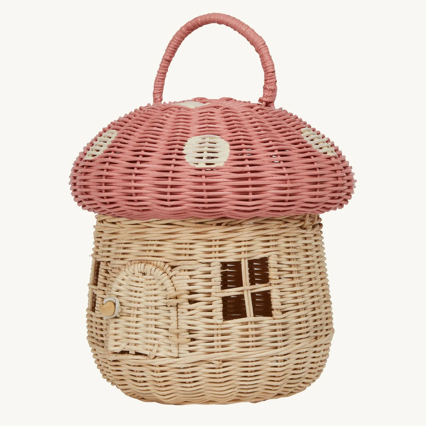 Olli Ella Mushroom Basket - Pink Musk