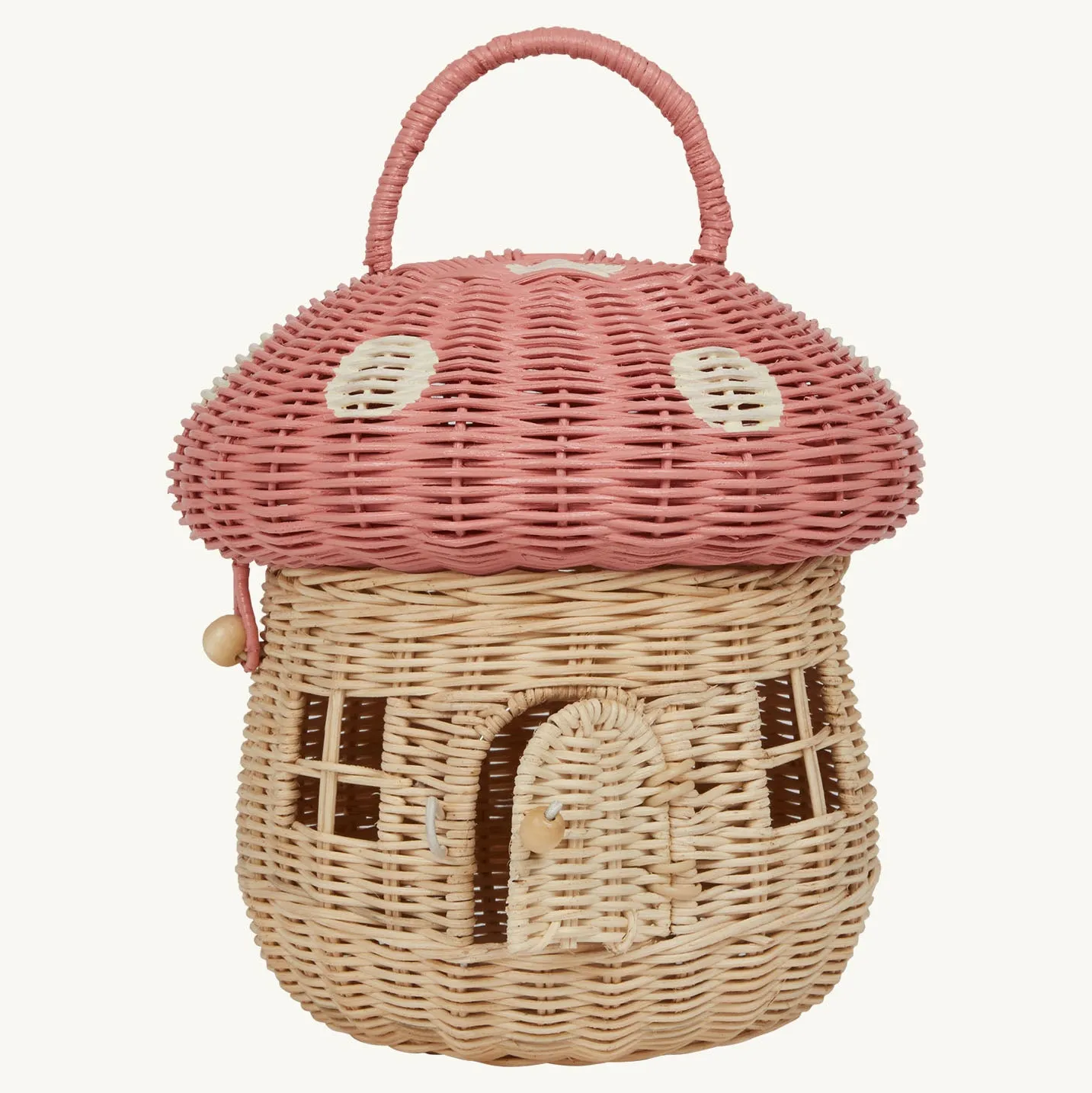 Olli Ella Mushroom Basket - Pink Musk