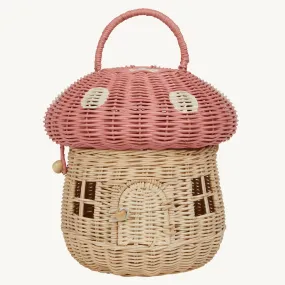 Olli Ella Mushroom Basket - Pink Musk