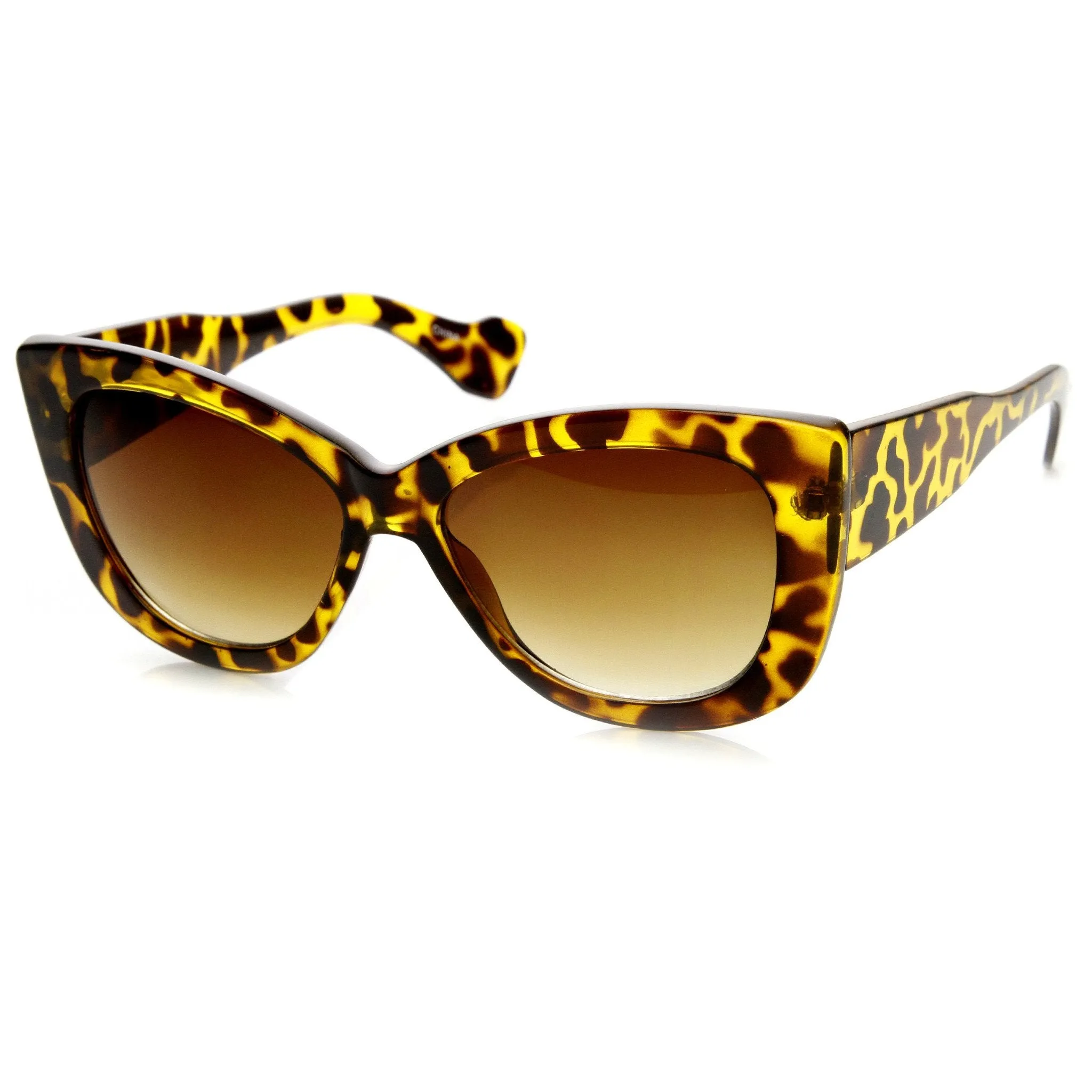 Oversize Thick Temple Womens Fashion Cat Eye Sunglasses 9167