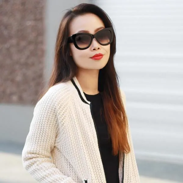 Oversize Thick Temple Womens Fashion Cat Eye Sunglasses 9167