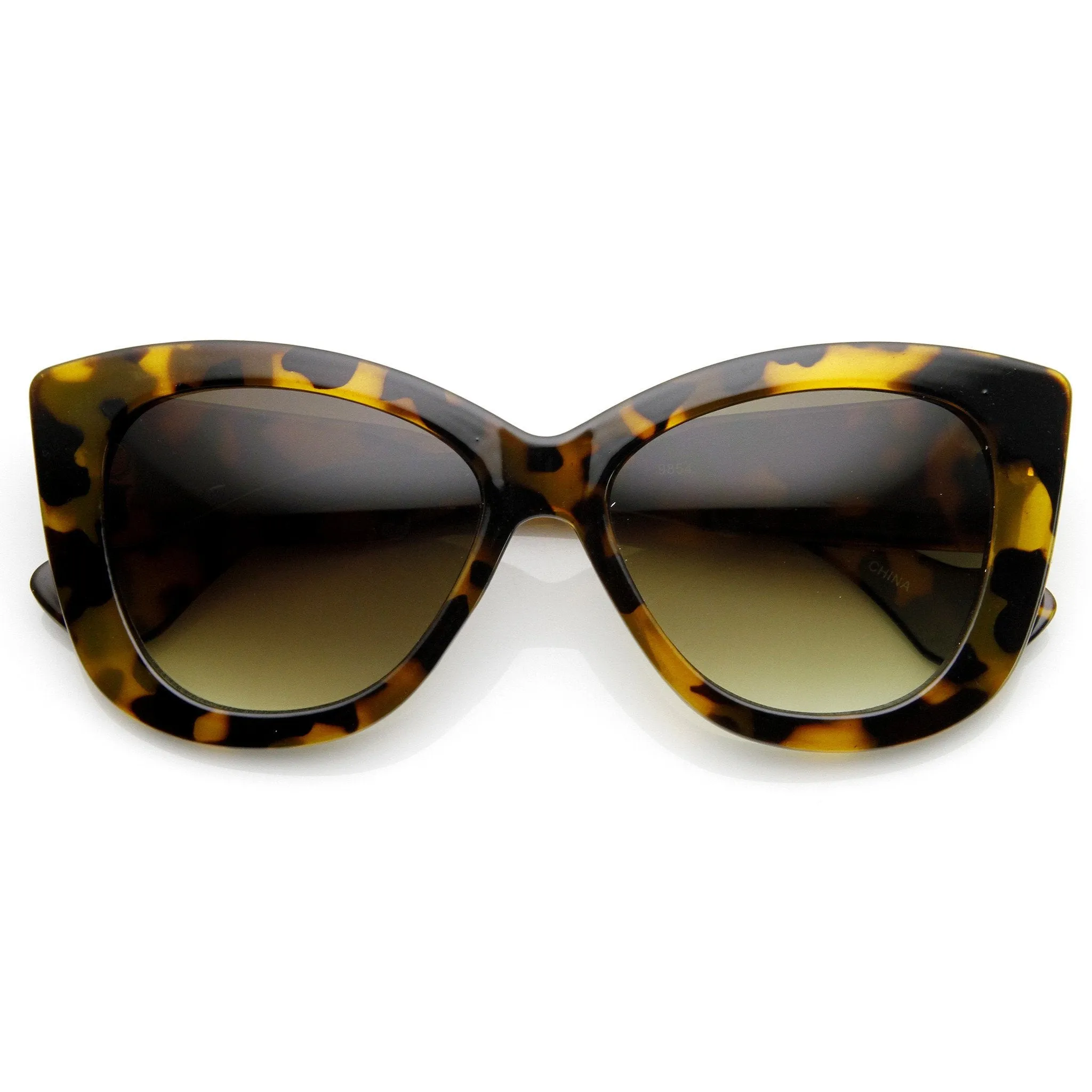 Oversize Thick Temple Womens Fashion Cat Eye Sunglasses 9167