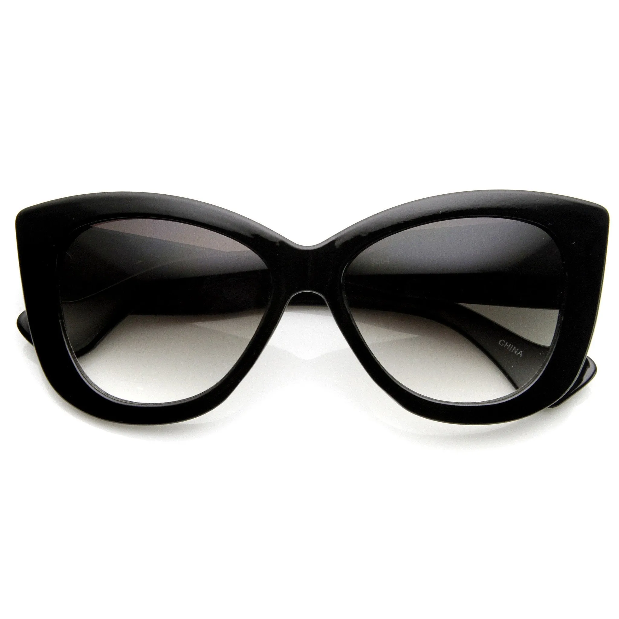 Oversize Thick Temple Womens Fashion Cat Eye Sunglasses 9167