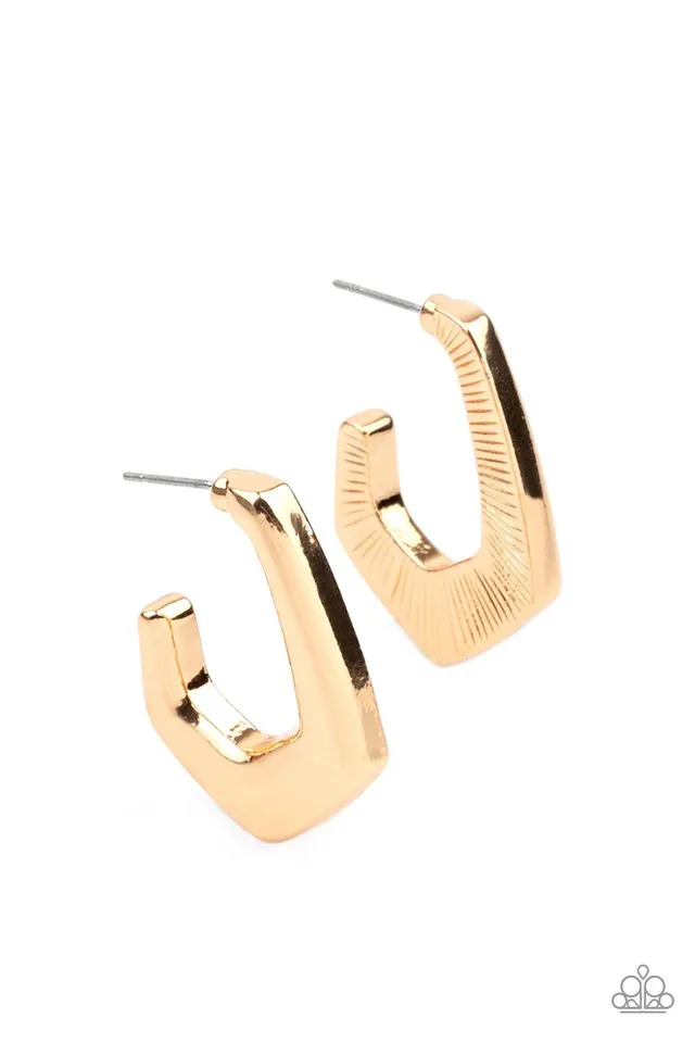 Paparazzi Earring ~ On The Hook - Gold