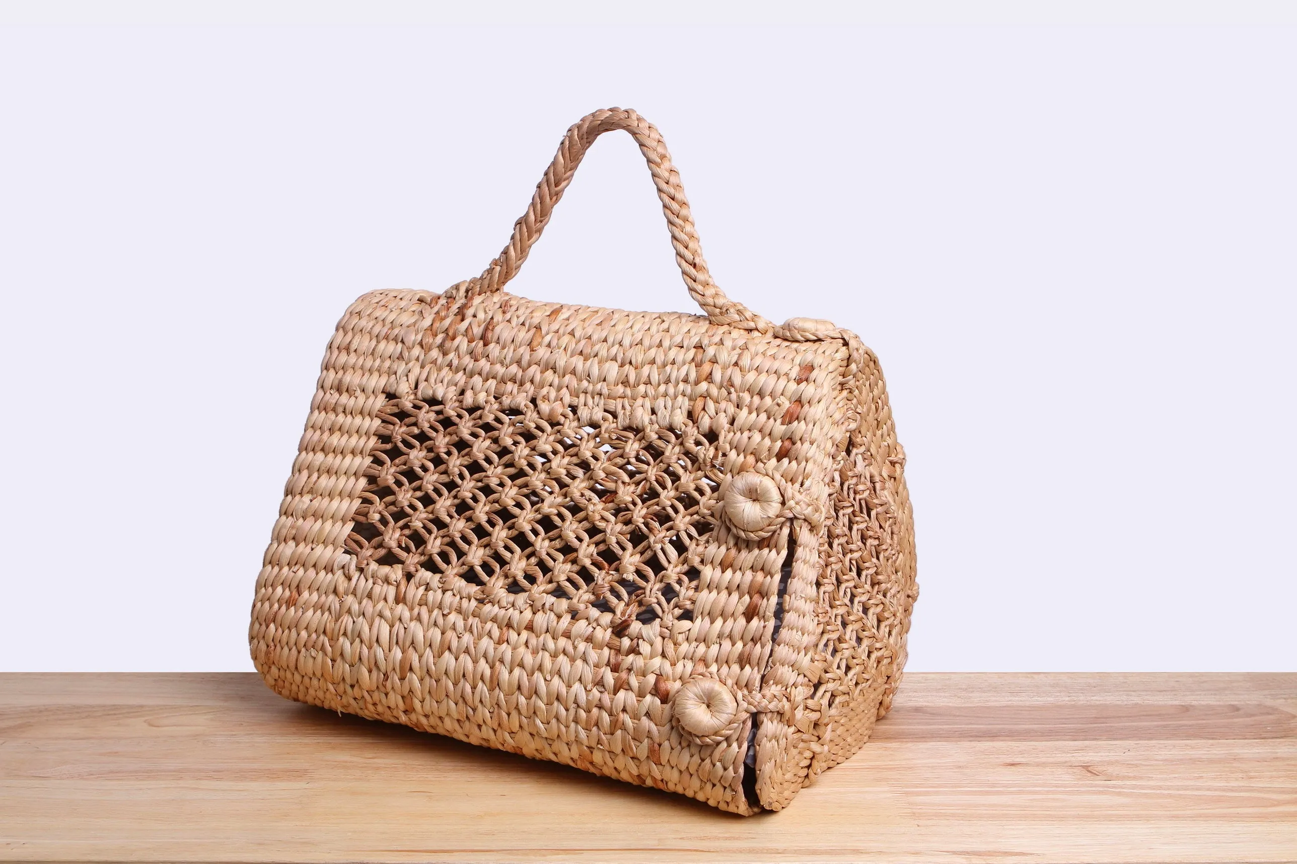 Petpiness - Straw wicker pet carrier bag