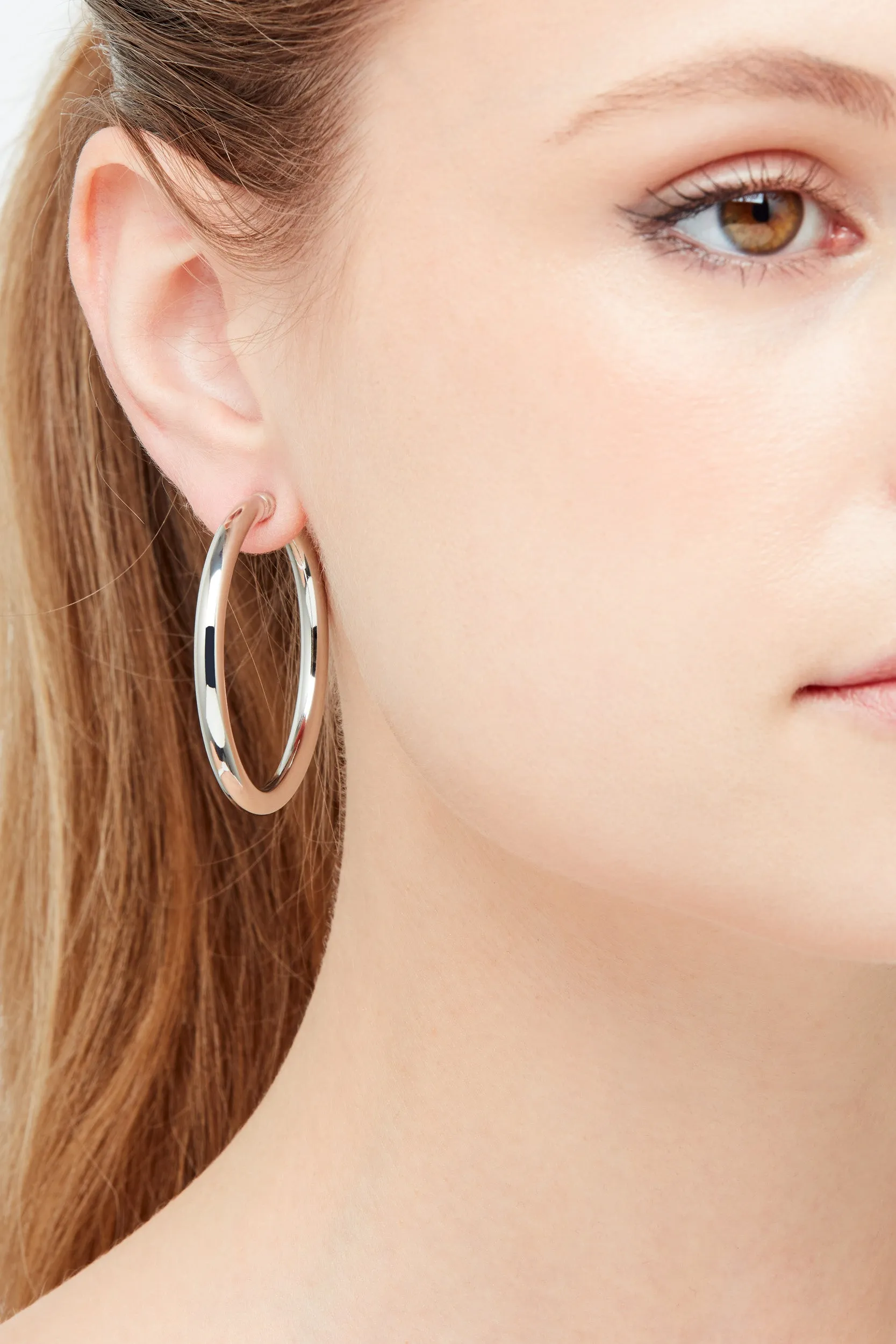 Platinum Large Clip Earrings