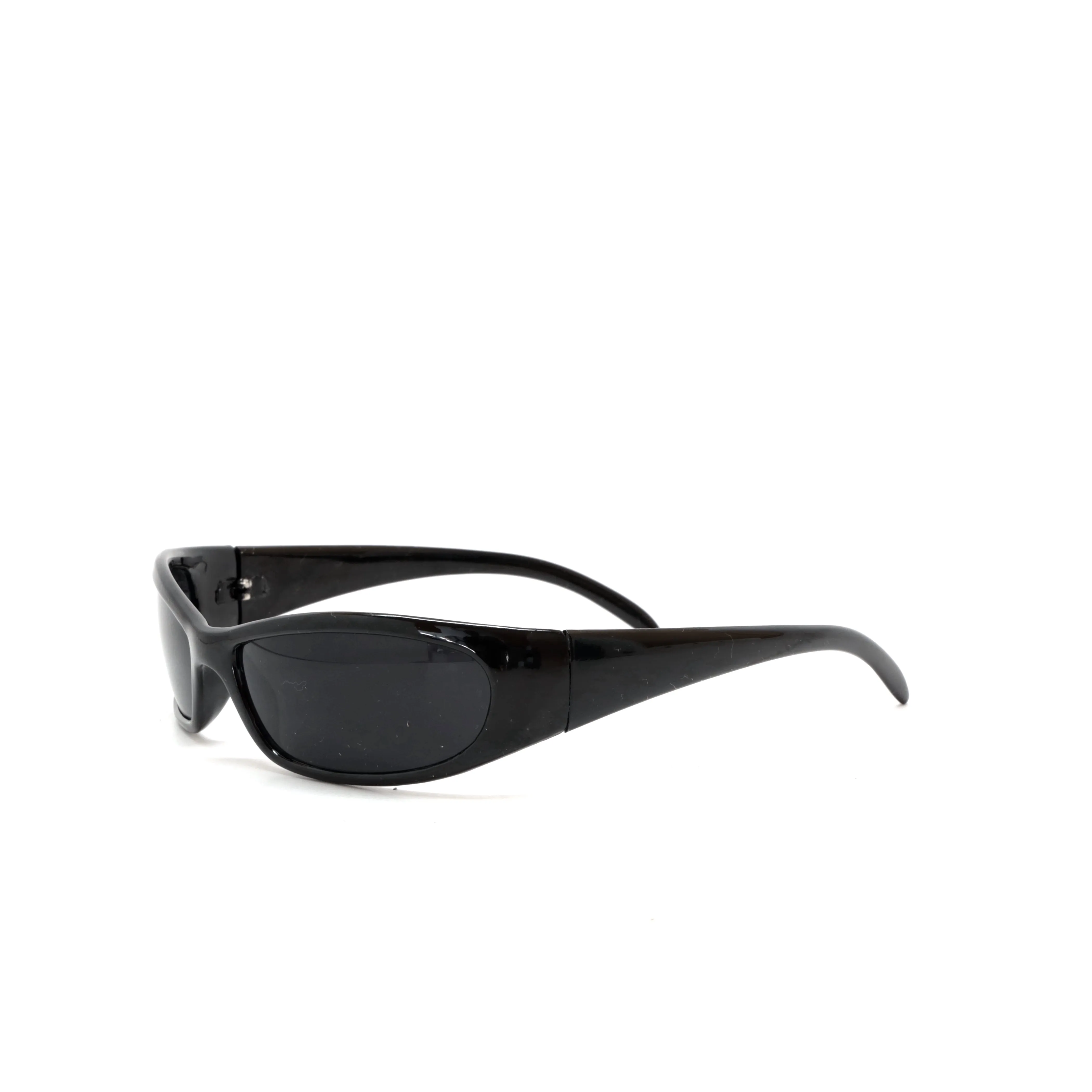 Prototype 5 Pilot Style Deadstock Wraparound Visor Sunglasses - Black