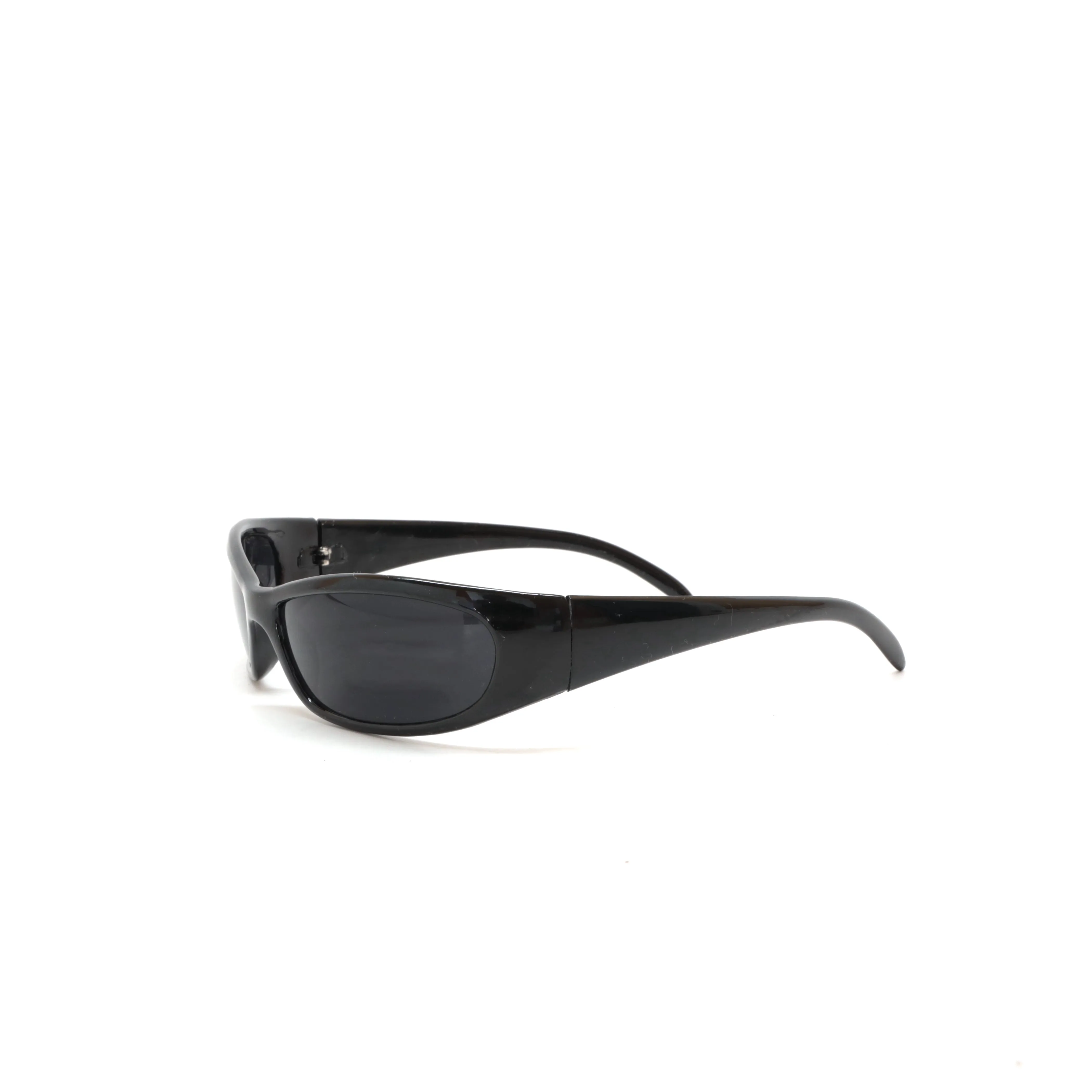 Prototype 5 Pilot Style Deadstock Wraparound Visor Sunglasses - Black
