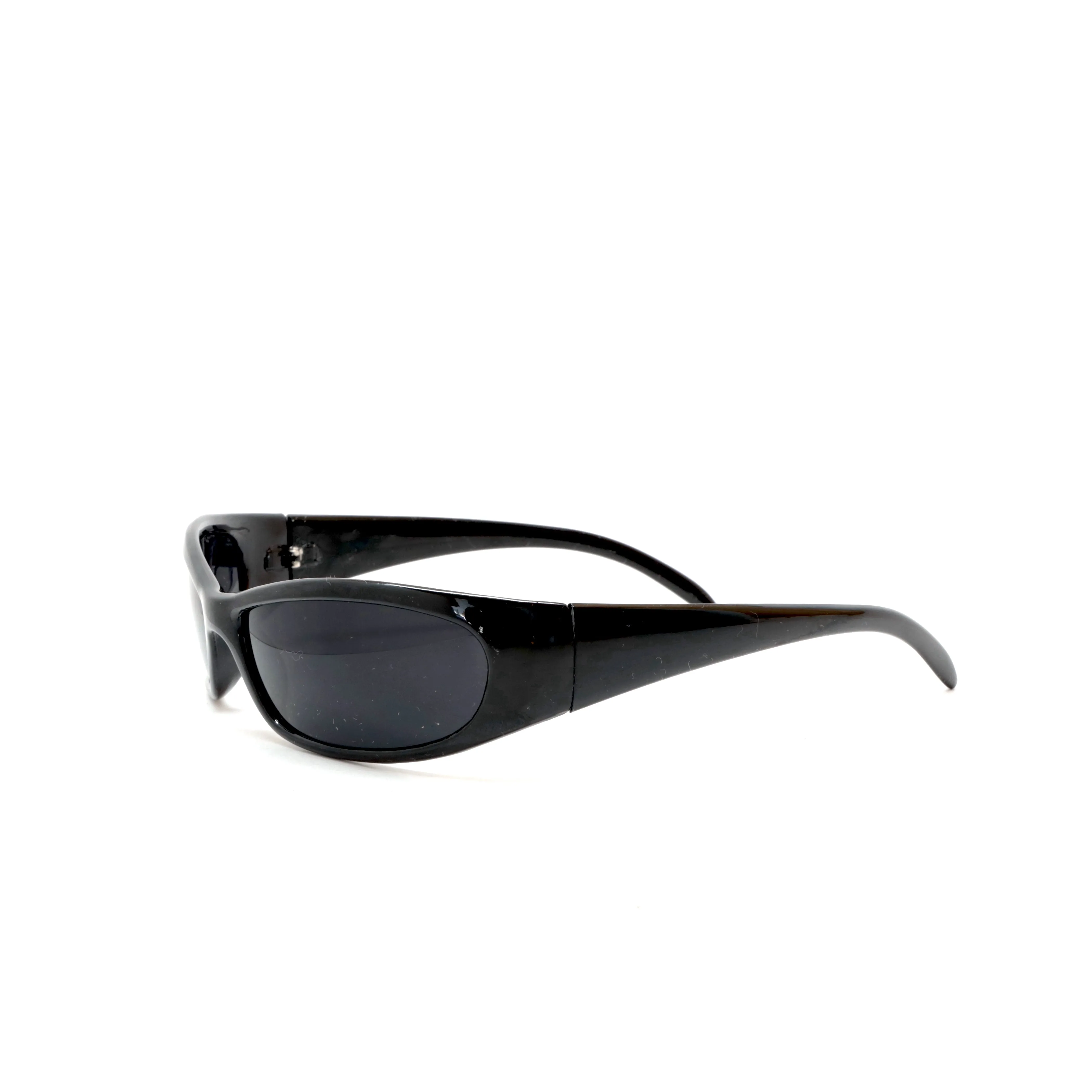 Prototype 5 Pilot Style Deadstock Wraparound Visor Sunglasses - Black