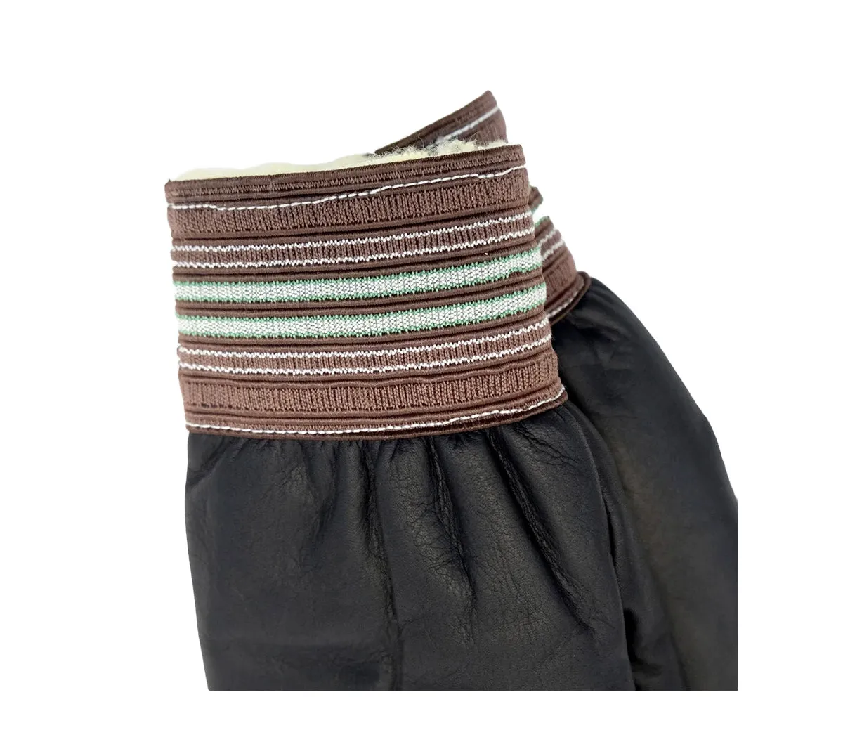"Garbage" Leather Mitts | Black