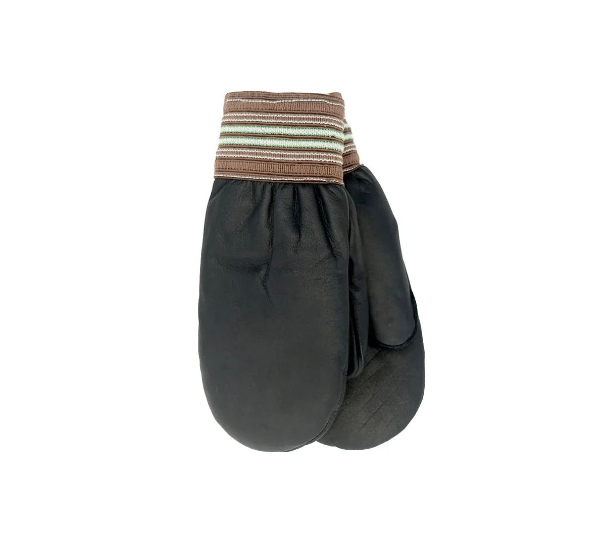 "Garbage" Leather Mitts | Black