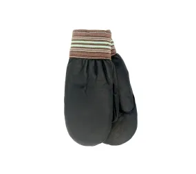 "Garbage" Leather Mitts | Black