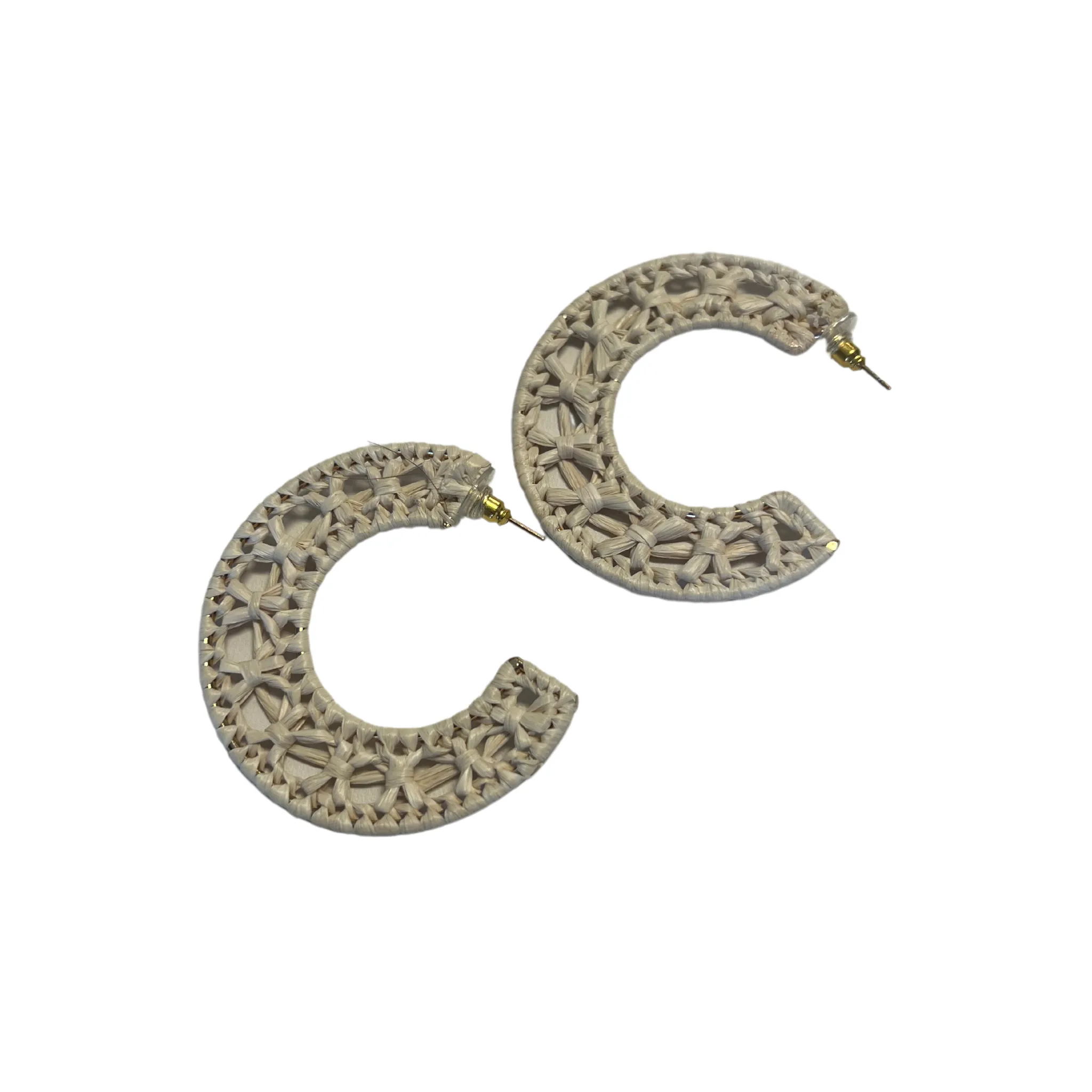 Raffia Wrapped Hoop Earrings