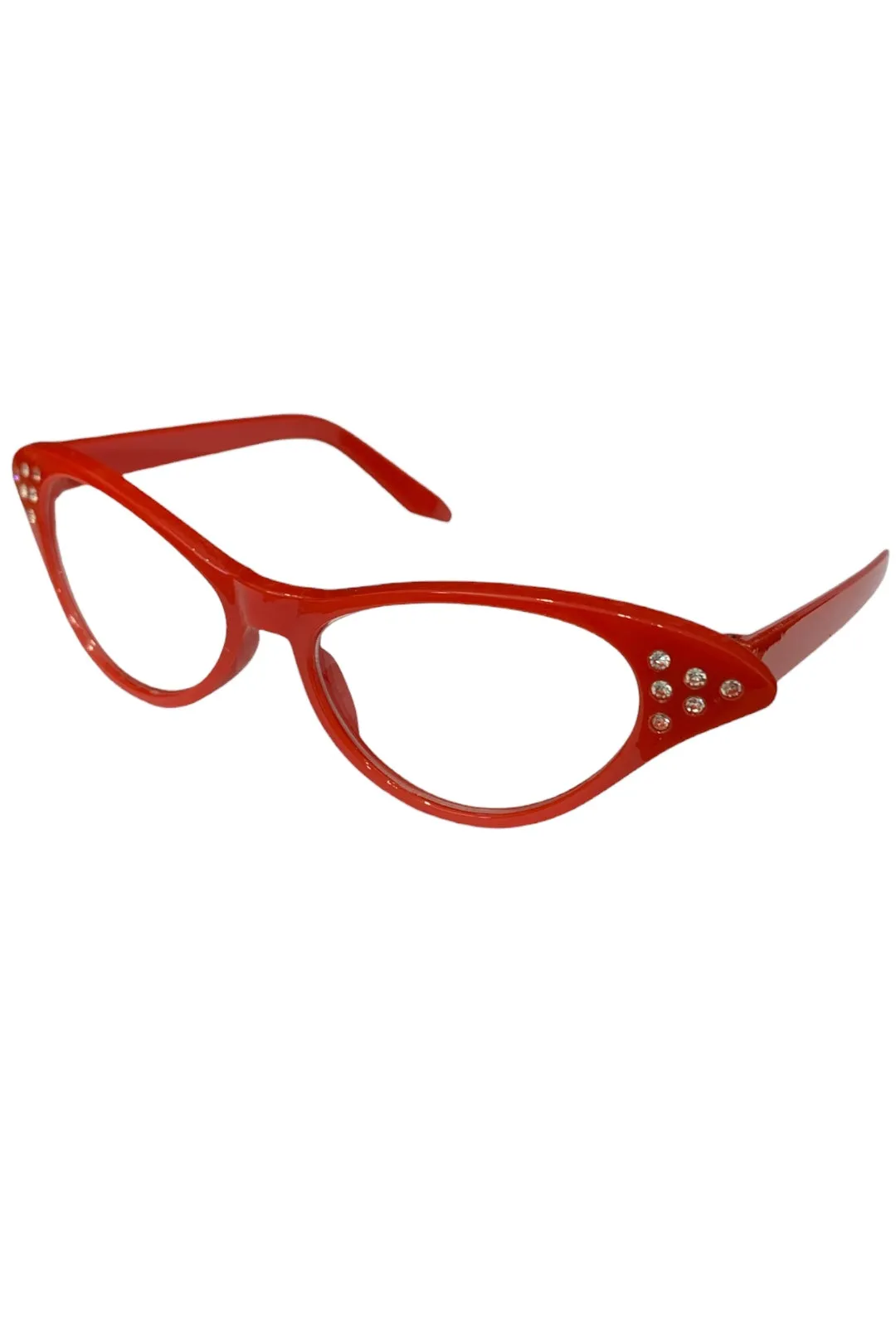 Red 50s Rhinestone Glasses