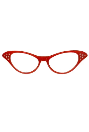 Red 50s Rhinestone Glasses