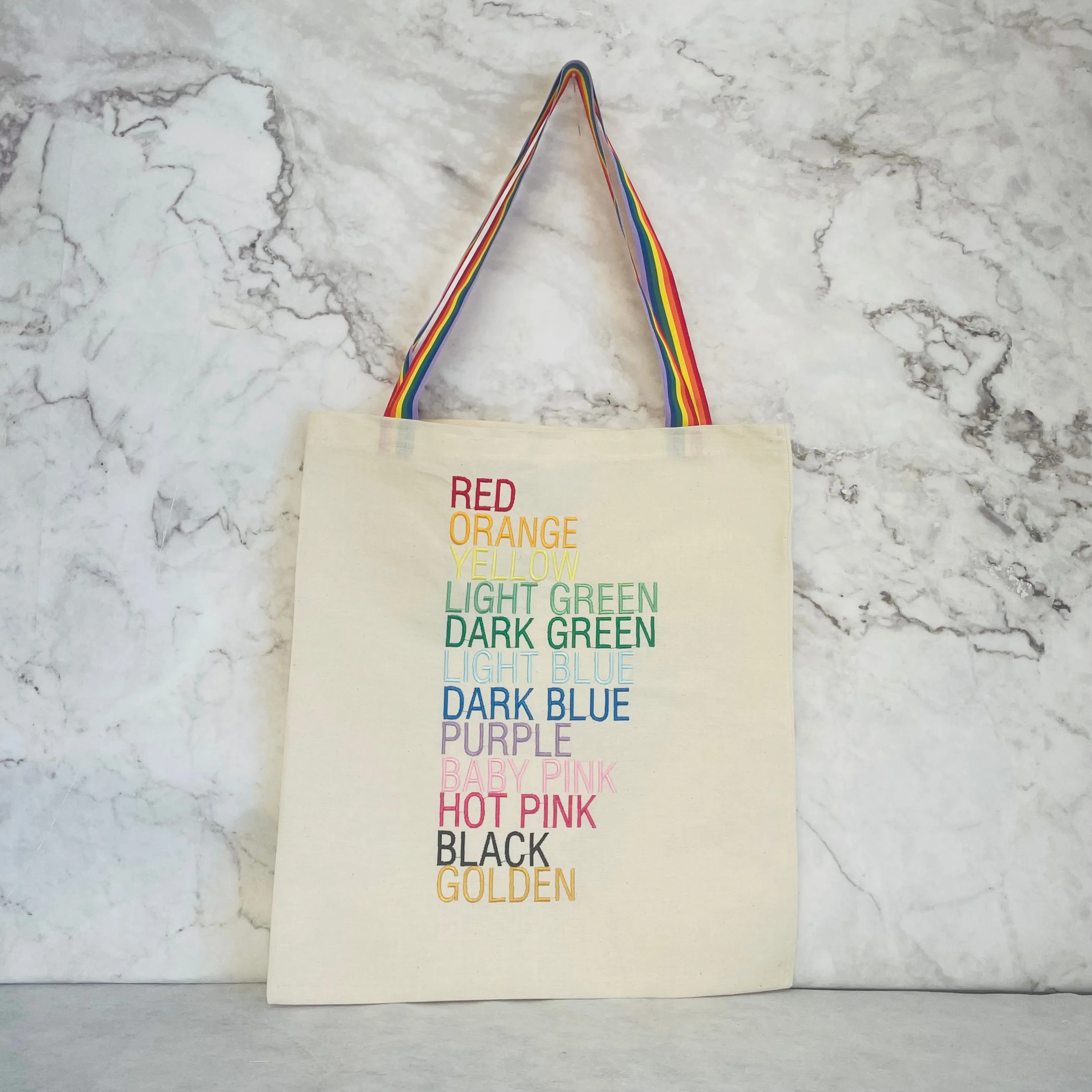 Red personalised cotton drawstring bags