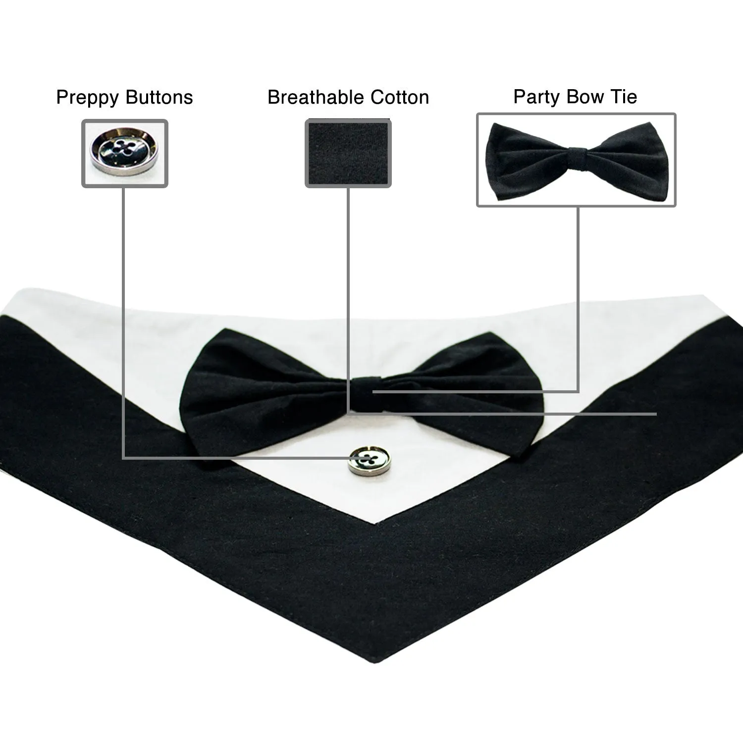 Reversible Tuxedo Bandana for Dogs