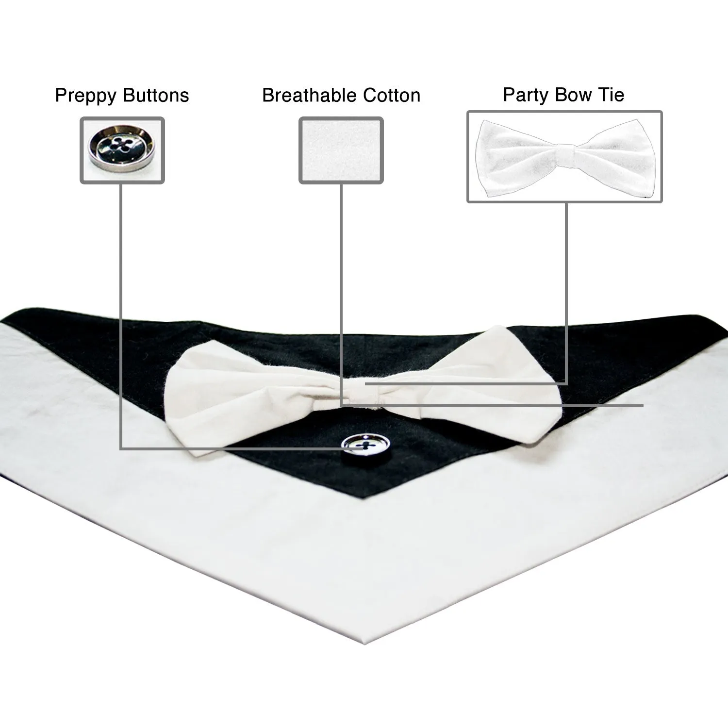 Reversible Tuxedo Bandana for Dogs