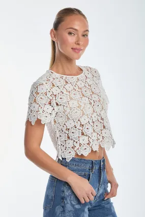Sadie Lace T-Shirt - White