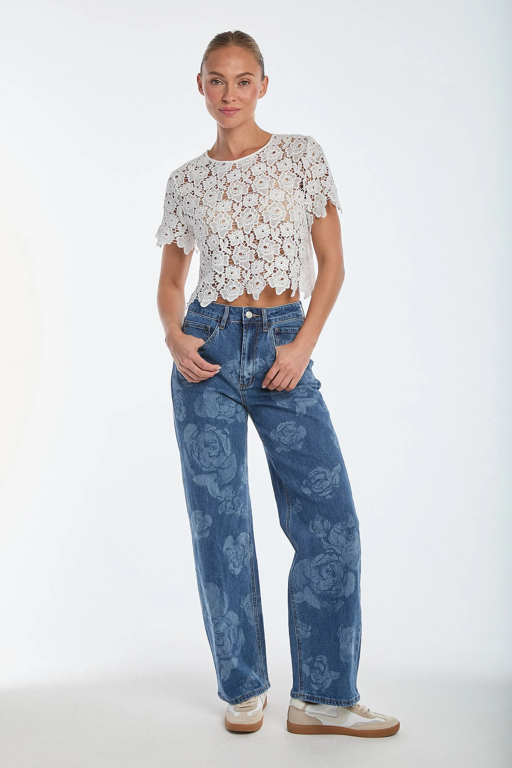 Sadie Lace T-Shirt - White